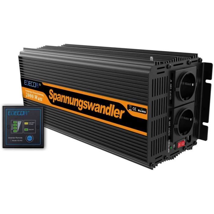 Convertissuer 2000w onduleur 12v 220v transformateur de tension 12v 220v avec télécommande A16