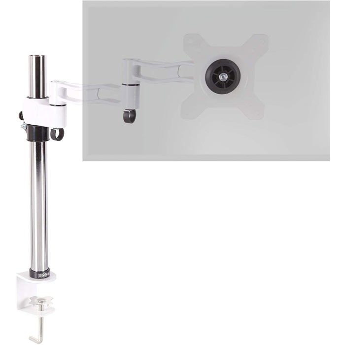 Duronic DM351X3 WE Support d'écran à Pince pour Bureau Blanc - Hauteur Ajustable - Rotatif/Inclinable/Pivotable - Compatible avec
