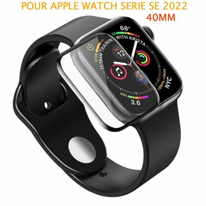 Verre trempé 3D noir protection écran totale intégrale pour APPLE WATCH série SE 2022 40MM