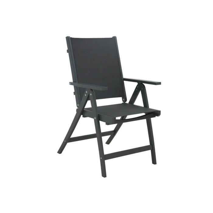 Fauteuil multiposition en acacia FSC CAMBERA Gris- -{marque}