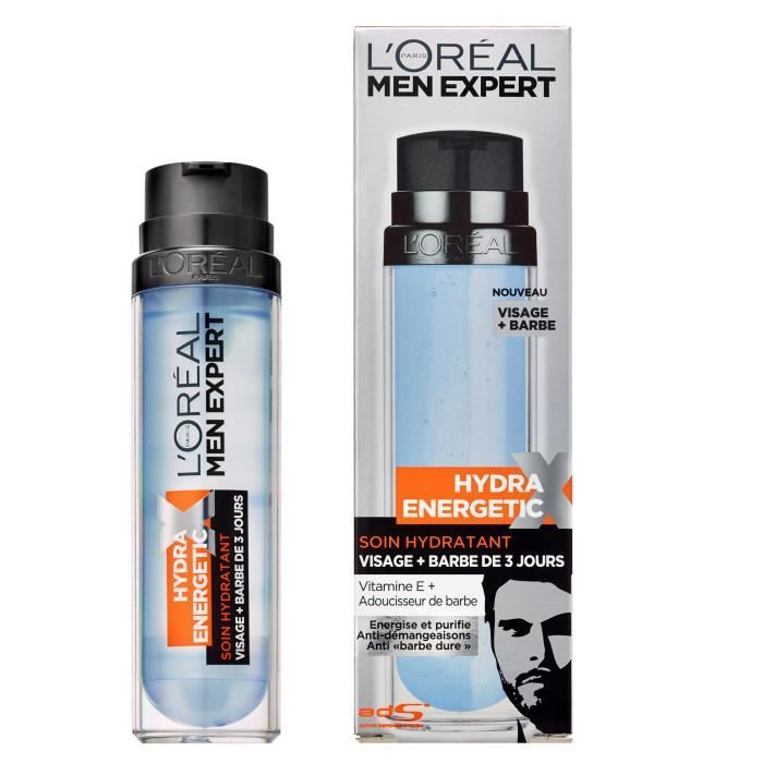 L'Oréal Men Expert Hydra Energetic Soin Hydratant Barbe De 3 Jours Visage Homme - 50 ml