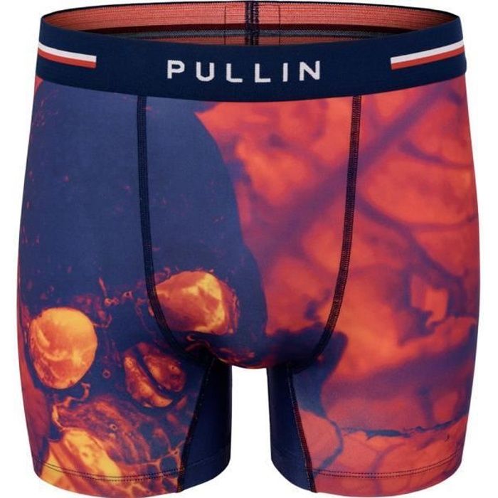 PULL IN Boxer Long Homme Microfibre SKULLPURPLE Bleu Rouge