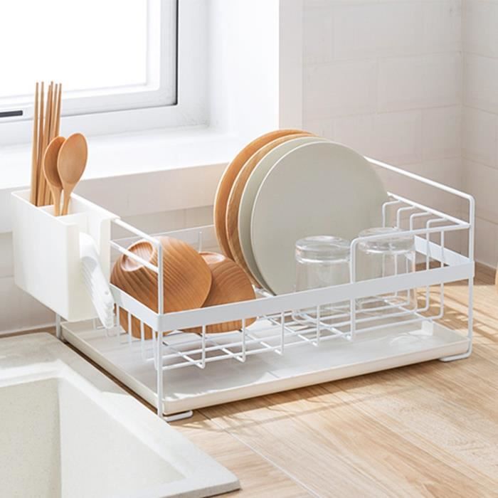 AvanC Égouttoir à Vaisselle Étagère de Cuisine Multifonction Rangement Organisateur blanc