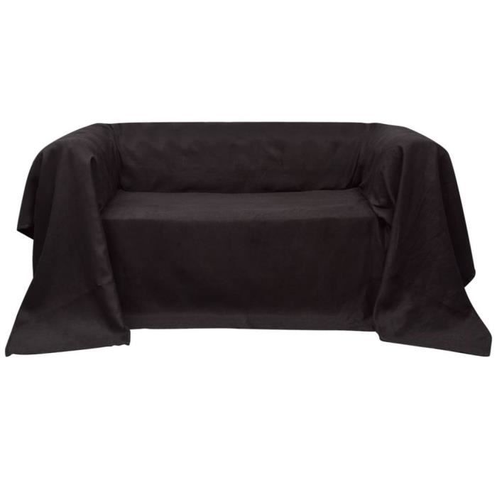 Housse Micro-suède de canapé Brun 270 x 350 cm