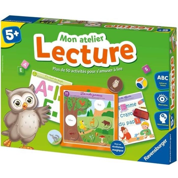 Mon atelier Lecture - Coffret complet éducatif - Apprentissage de la lecture - 50 activités - Ravensburger - Dès 5 ans