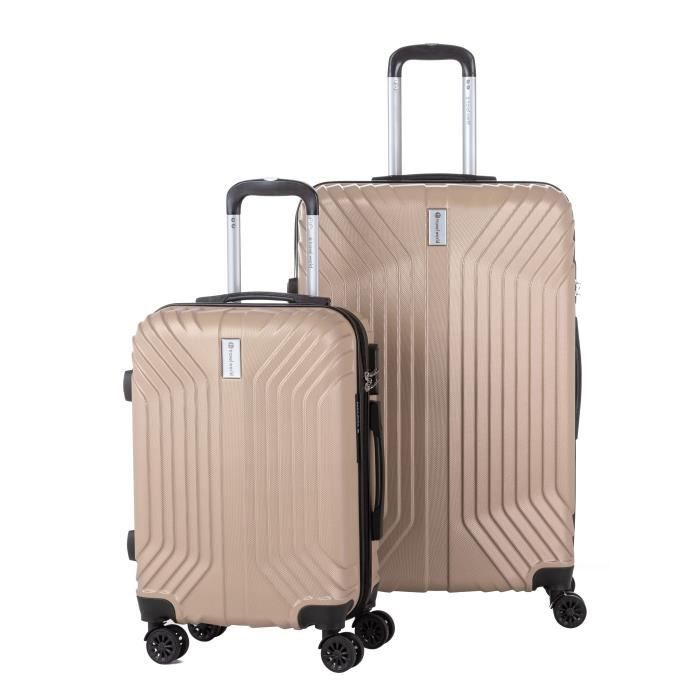 TRAVEL WORLD Ensemble de 2 valises 55/75cm Champagne