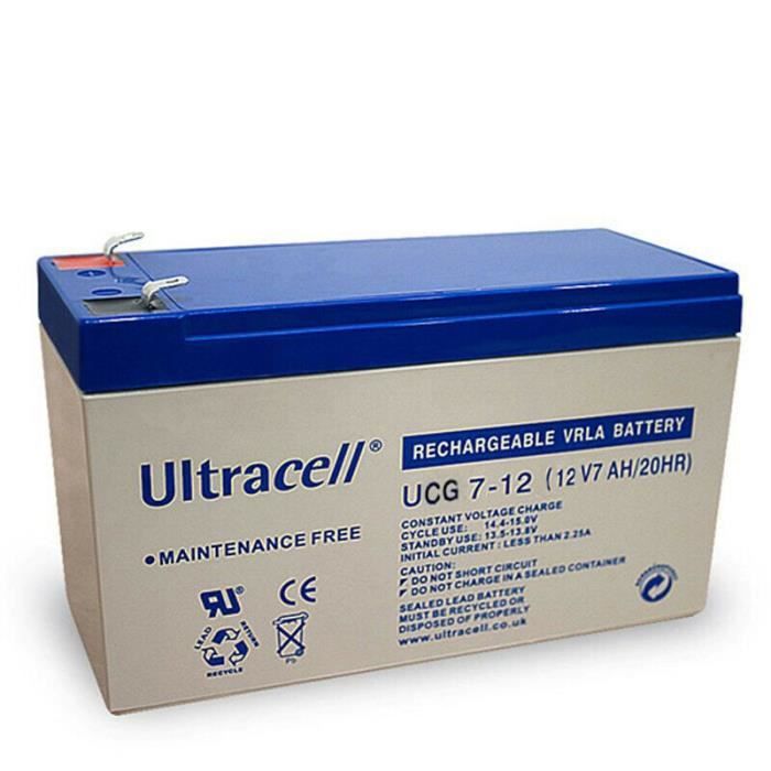 BATTERIE GEL RECHARGEABLE AGM UCG 12-7 ULTRACELL12V 7AH