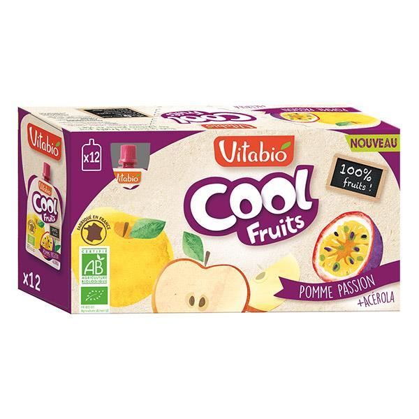 Vitabio - Cool Fruits Pomme Passion - Bio - Gourde - 12x90g