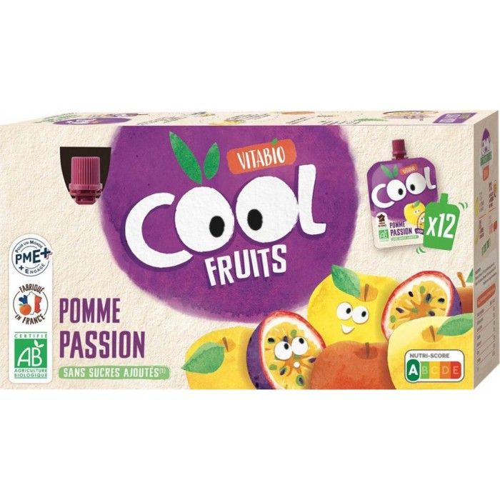 Vitabio - Cool Fruits Pomme Passion - Bio - Gourde - 12x90g