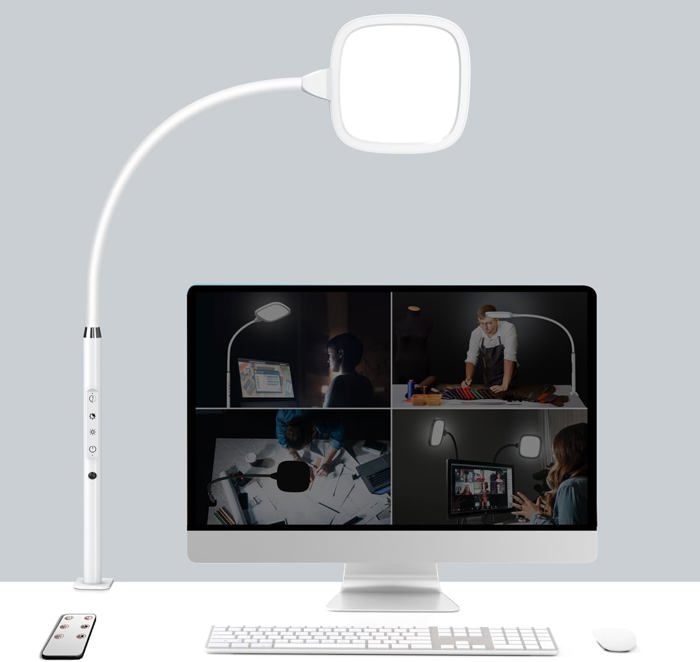 Lampe De Bureau LED 12W – 61cm – 10 Luminosités, 3 Températures – Noire