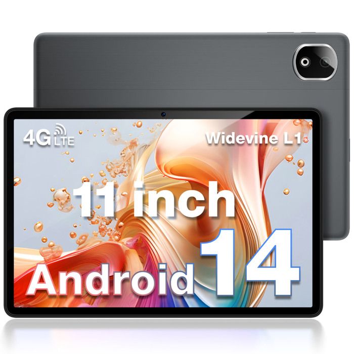 DOOGEE T30E Tablette Tactile WIFI Dual 4G 11 pouces Android 14 Batterie 8000mAh/10W RAM 9 Go + ROM 128 GoWidevine L1 + GPS – Gris