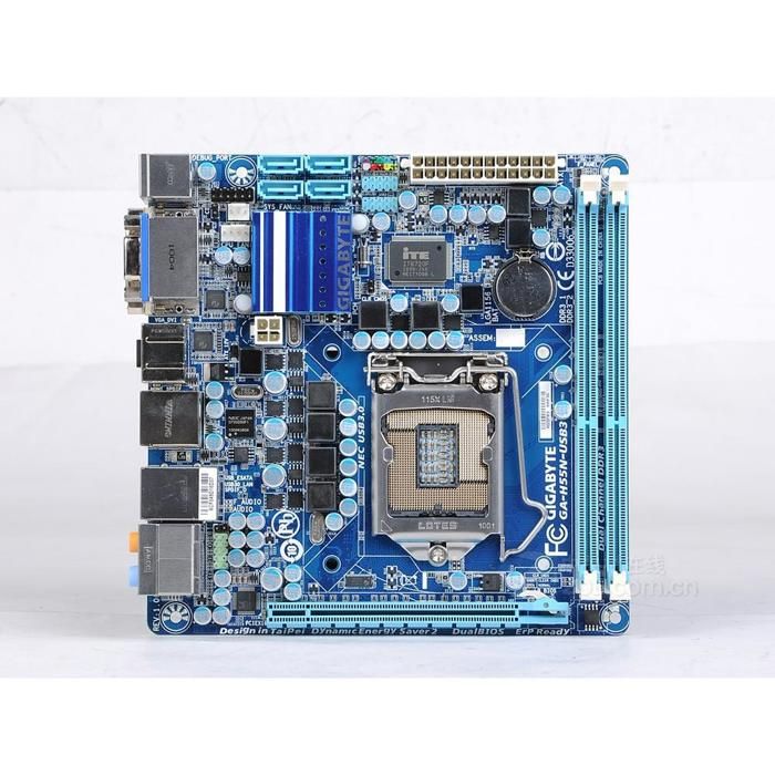 Carte mère GIGABYTE GA-H55N-USB3 Intel H55 Socket LGA1156 2xDDR3 SDRAM 8GB Mini ITX - Gigabyte