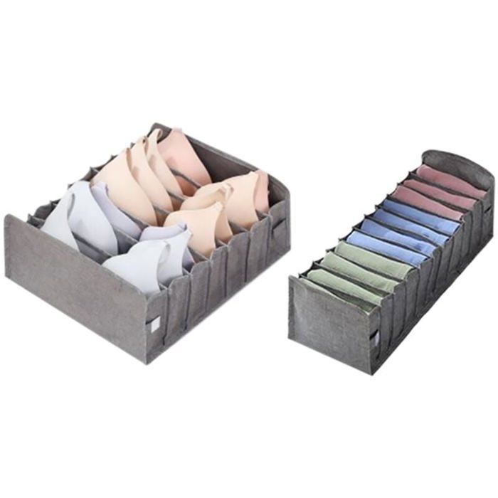 Boite Rangement Nylon 3 Boîtes De Rangement Pliable Pour Sous-Vêtements, Soutiens-Gorge Et Chaussettes - Organisateur Tiroir Lavable