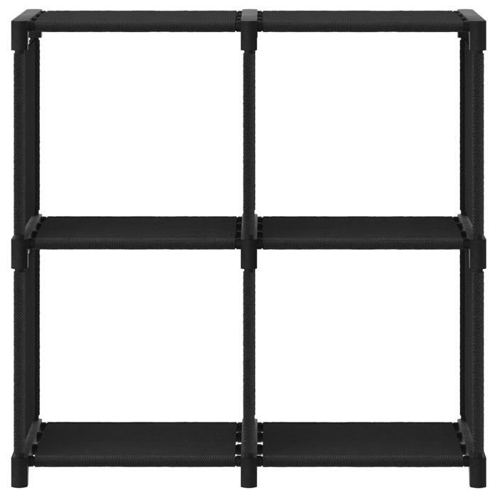 Étagère de rangement Étagère daffichage 4 cubes Noir 69x30x725 cm Tissu CHY86319211