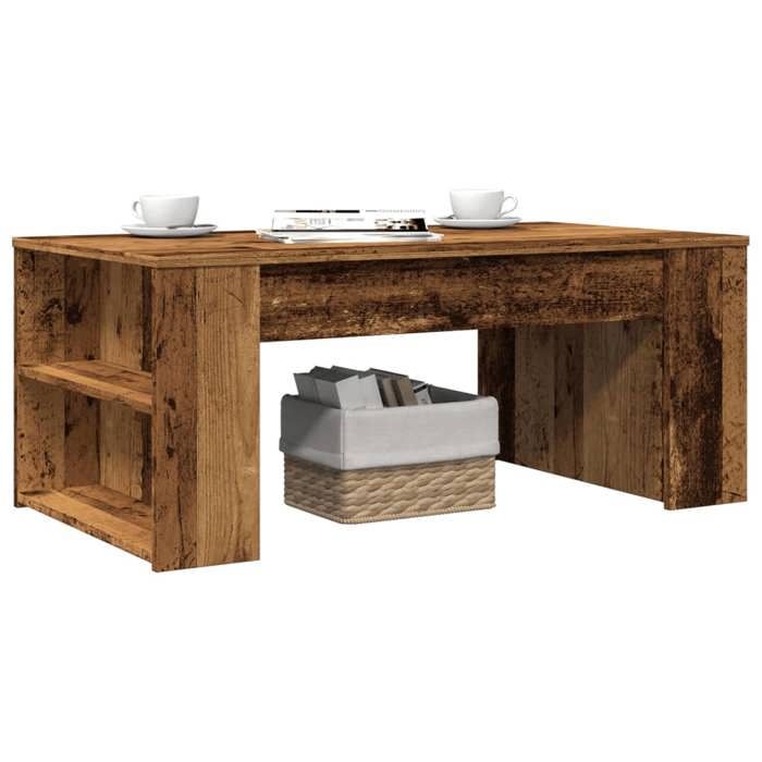 vidaXL Table basse vieux bois 102x55x42 cm bois dingénierie table dappoint table de salon table latérale bout de 856024