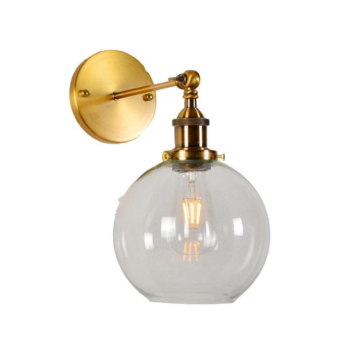 iDEGU Lampe Murale IndustrielApplique Murale Vintage en Verre Style Nordique E27 Luminaire Murale Réglable 180° pour Salon Chambre