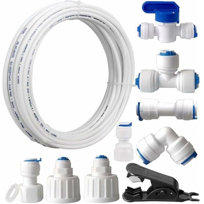 Tuyau dalimentation en eau - PZCC - 15 m - Connecteurs universels - Compatible réfrigérateurs européens et américains