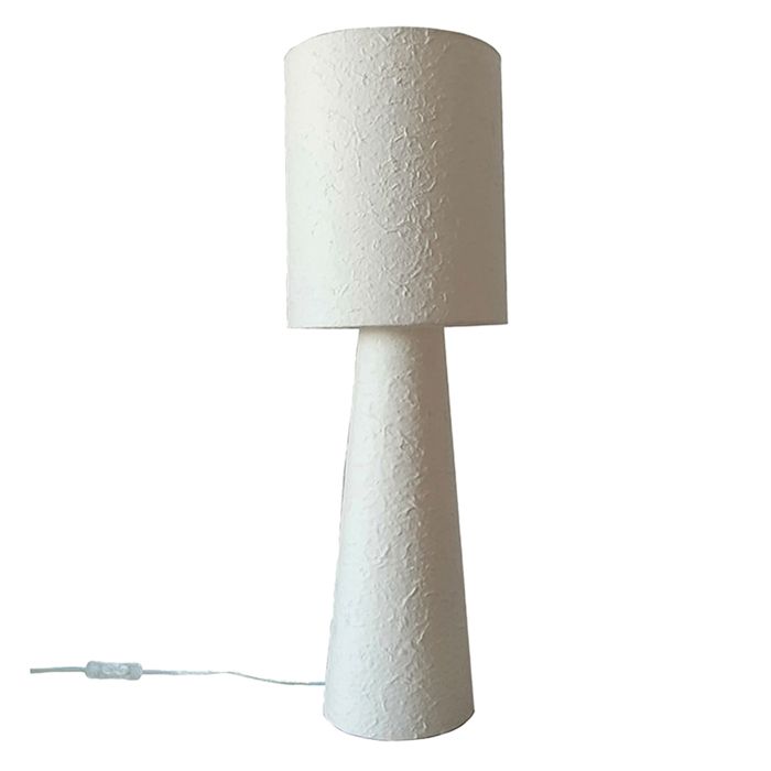 Grande lampe en papier maché Blanc 62 cm Grande lampe en papier maché Blanc 62 cm