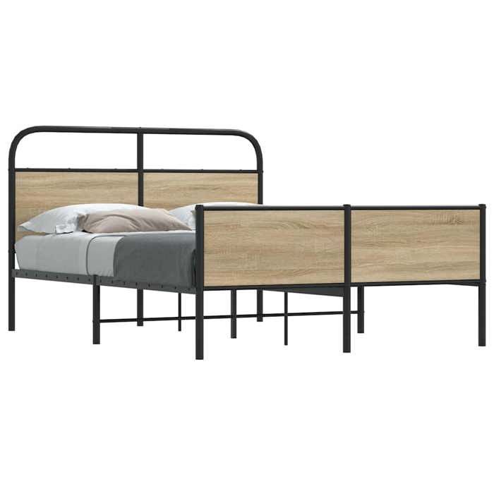 Lit Double Adulte Cadre de lit - SOLOMON - 140x190 cm chêne sonoma JILLS 78003