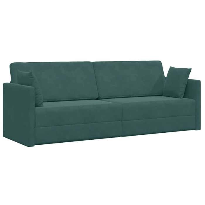 Canapé-lit au sol Vert foncé 213 x 76 x 77 cm Velours