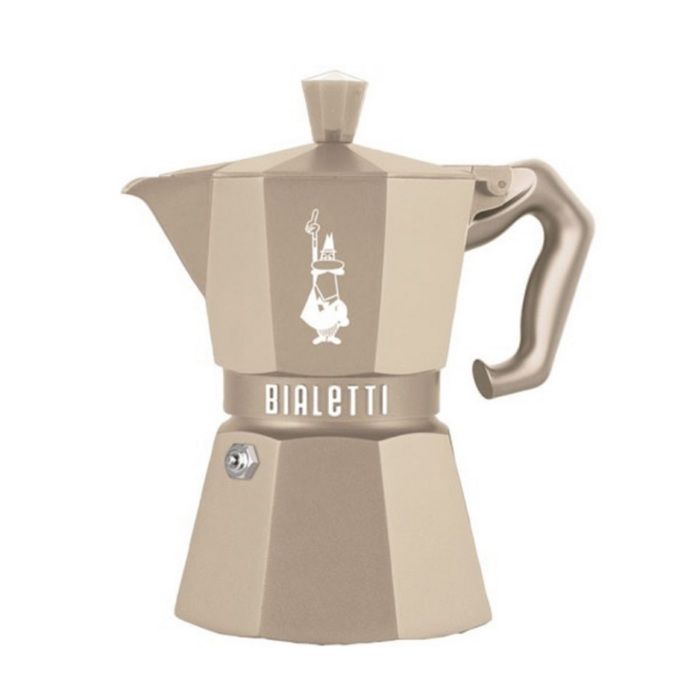 Cafetière italienne - Bialetti - Moka Octogonale 0009077 - 3 tasses - Sable - Design octogonal