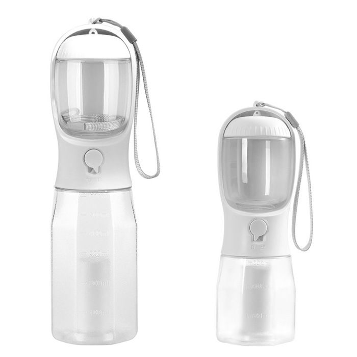 Bouteille deau pour chien - ULISEM - Modèle 2025 - Portable 3 en 1 - Étanche - Blanc