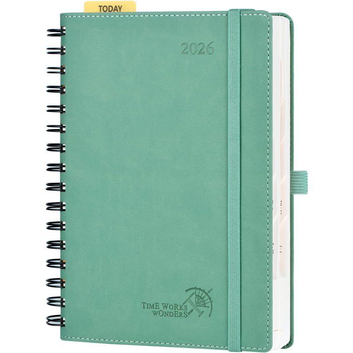 Miquelrius Agenda 2026 – Planif Quotidienne, Format A5+, Couverture Trop Mignonne Signée Marf Organic Pattern, Papier 100g, 6 Langues, Avec Autocollants