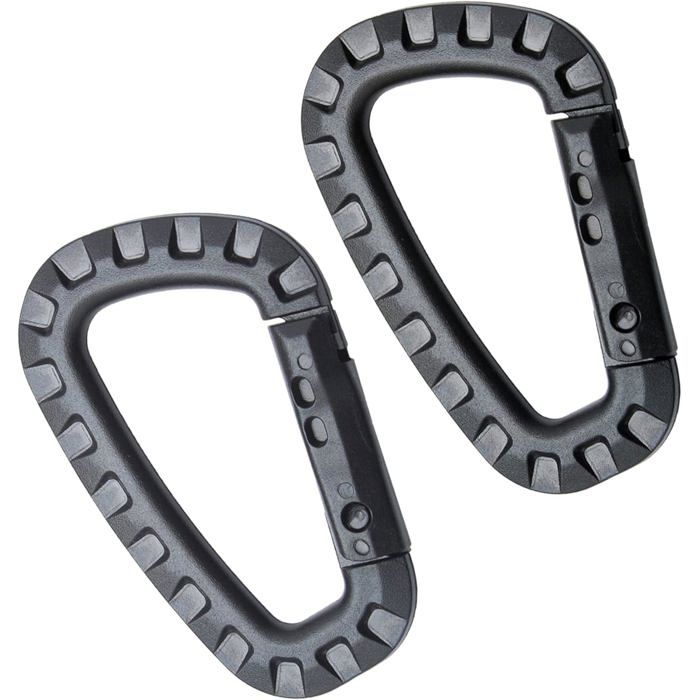 2 pièces Mousqueton Plastique Mousqueton Tactique Mousqueton Noir pour Sac à Dos Clés Bouilloire Camping Randonnées(Noir)