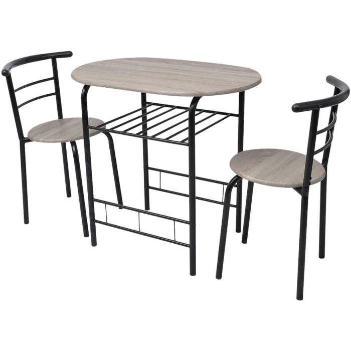 SALE 2026Ensemble de bistro/salon(Table de cuisine + chaise) Noir - Ensemble de meuble pour salle à manger MDF 14.3 Kg 742769