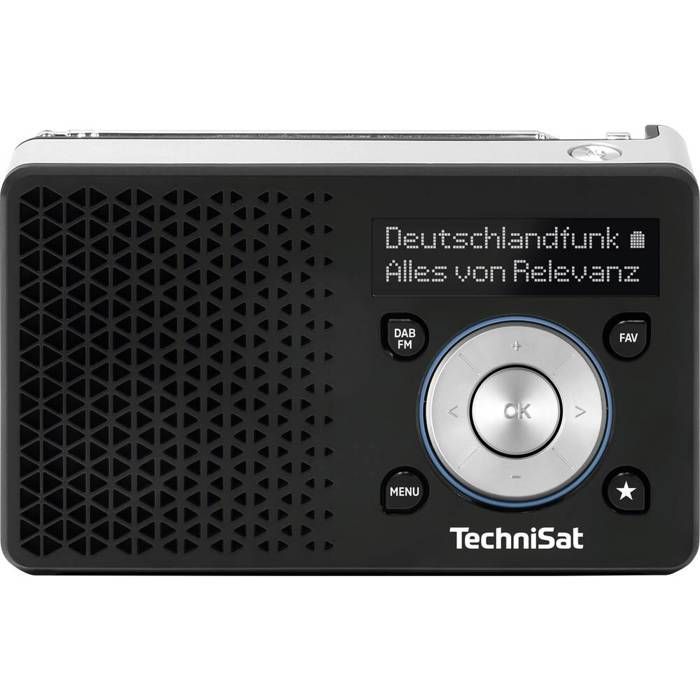 TechniSat DIGITRADIO 1 A Radio sans fil DAB+ FM fonction dalerte ASA rechargeable noir argent