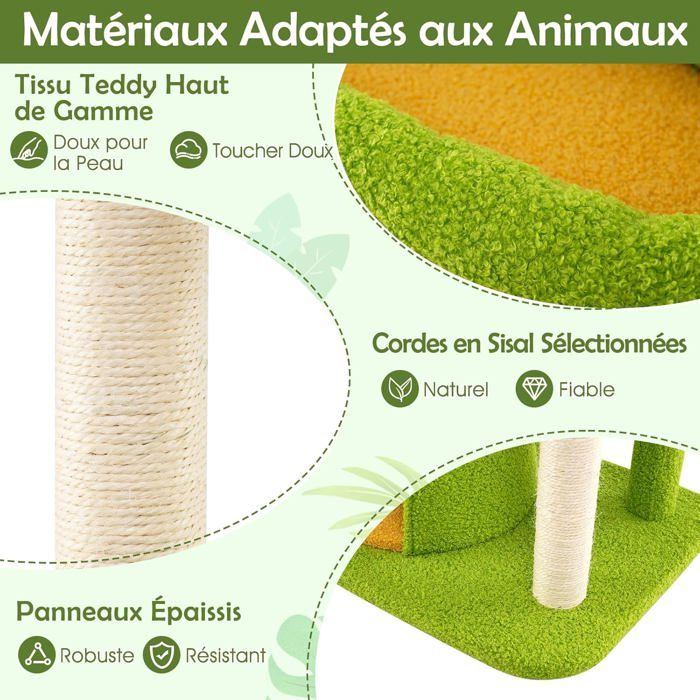 GIANTEX Arbre à Chat 122 CM à 5 Niveaux avec Niche Perchoir Auto-Toiletteur Plates-Formes Poteaux à Gratter