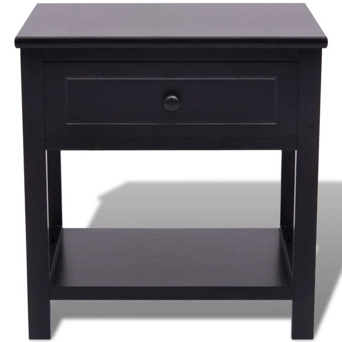 Table de lit - Noir - Armoire de chevet - 1 PC - Bois Noir 40x29x42 cm T2774 Table de lit - Noir - Armoire de chevet - 1 PC - Bois Noir 40x29x42 cm T2774