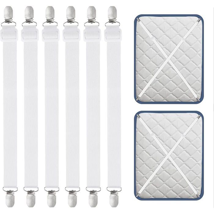 Carehabi 6 Pièces Tendeur Drap Housse55-250CM Tendeurs De Drap RéGlables pour Drap De LitAttache pour dr PIECES DETACHEES CUISSON