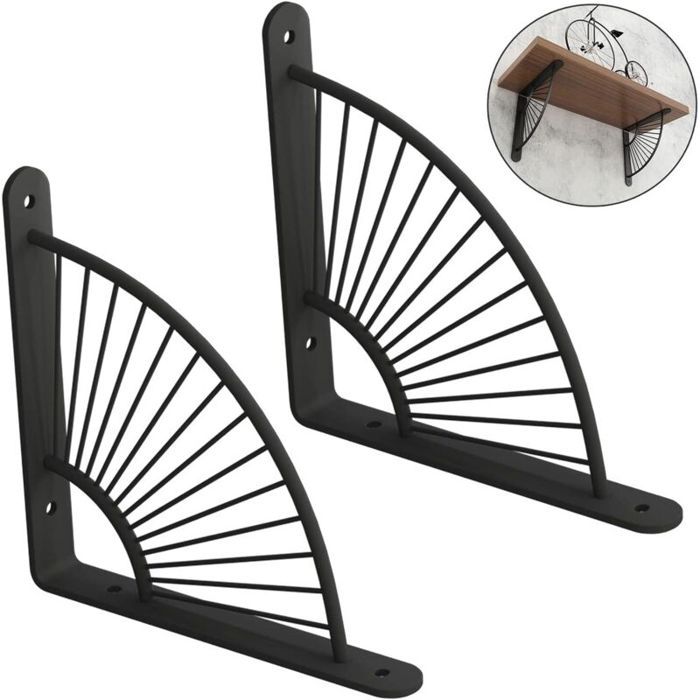Petits supports détagère lot de 2 équerre en fonte support détagère à angle droit supports décoratifs pour étagères noir