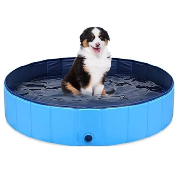 Piscine pliable pour chiens et enfants  portable  antidérapante  en PVC  pour chiens et chats  80 x 20 cm