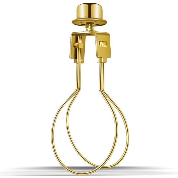 Pince abat-jour à clip pour ampoule adaptateur de douille DIY métal doré avec embout fileté 1 pièce