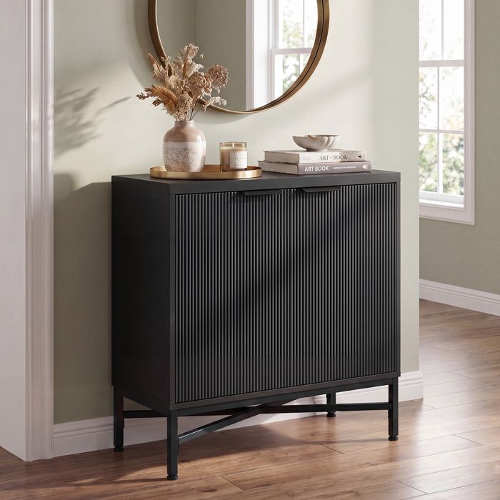 Buffet de Cuisine avec 2 Portes COSTWAY Étagères Réglables Dispositif Anti-basculement Meuble de Rangement 71 x 35 x 82 CM Noir Buffet de Cuisine avec 2 Portes COSTWAY Étagères Réglables Dispositif Anti-basculement Meuble de Rangement 71 x 35 x 82 CM Noir