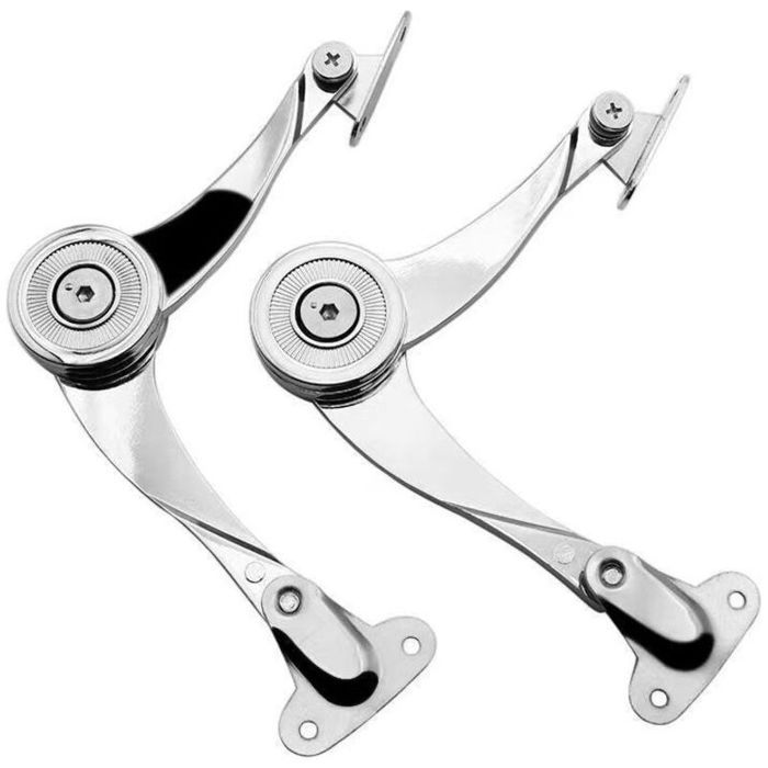 2pcs Charnières de support de couvercle - Abaissement doux sécurisé Alliage de zinc chromé - Meubles et armoires