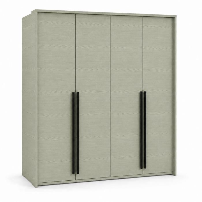 Armoire-penderie - 3XE LIVING - STOLAR GENUA - Eucalyptus - 4 portes - 6 étagères