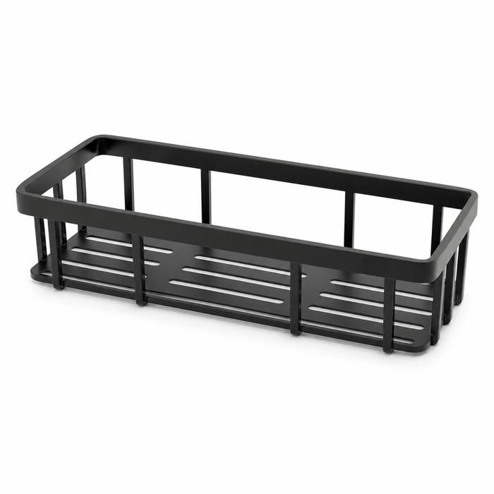 Étagère murale de rangement sans perçage - 27 x 11 x 5 2 cm noire pour salle de bain