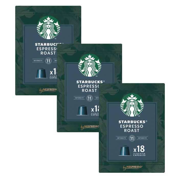 Starbucks by Nespresso – Pack de 3 boîtes Espresso Roast - 54 capsules Starbucks by Nespresso – Pack de 3 boîtes Espresso Roast - 54 capsules