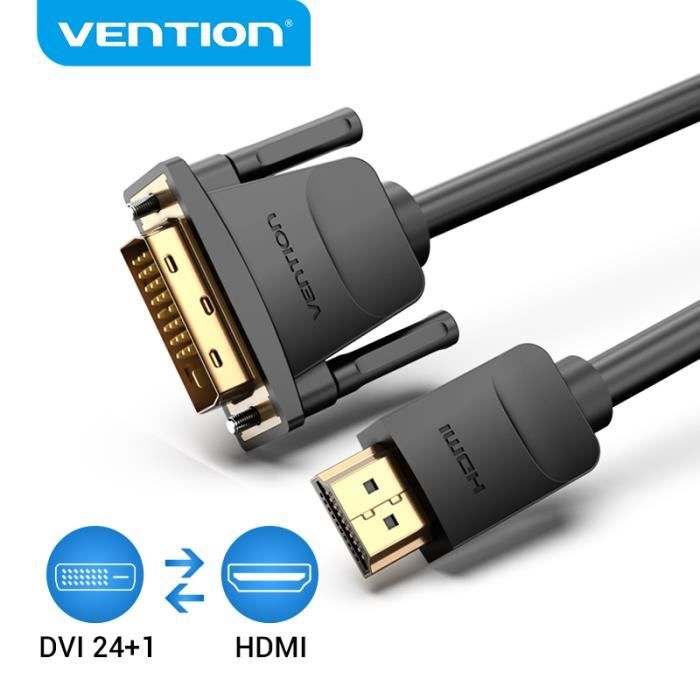 2m Câble Dvi Vers Hdmi Dvid 24 + 1 Broche Mâle Vers Mâle