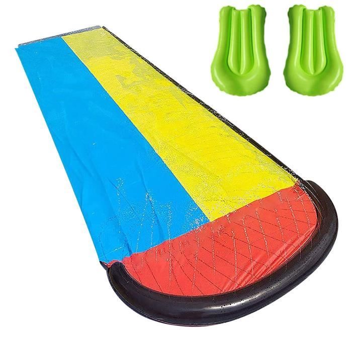 Tapis de toboggan gonflable toboggan aquatique double tapis de glisse en PVC pour enfants en plein air été jouet d'eau 480*140cm