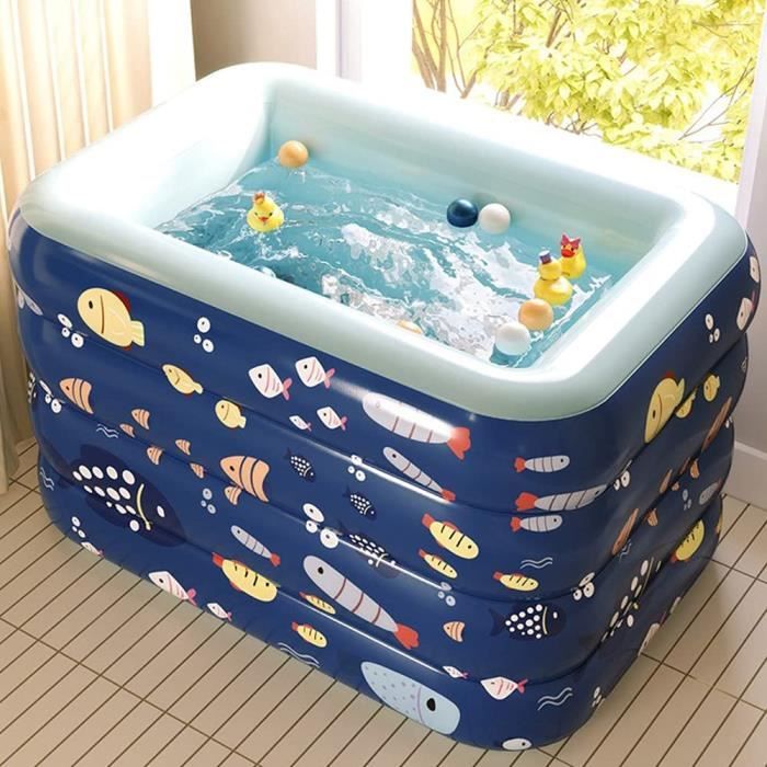 Baignoire Gonflable Pour Enfants Petite Piscine Gonflable Automatique Pour Bebe Env 1 90 75 Cm Bleu 447 Cdiscount Puericulture Eveil Bebe