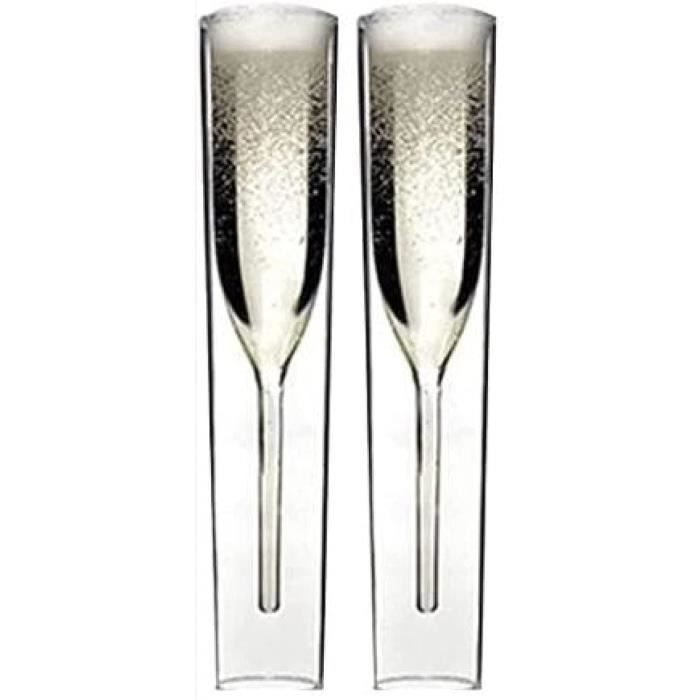Verres à Flûte à Champagne en Cristal à Double Paroi, Classics Tulip Goblet, Tasses en Verre