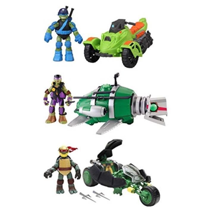 Figurine Tortue Ninja Leo Avec Patrol Buggy - Playmates Toys Neuve