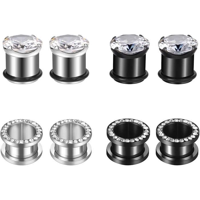 Lieson Écarteurs Oreilles Tunnel Acier Chirurgical Noir - Lot 2 Pièces 1.6mm - Piercing Tunnel