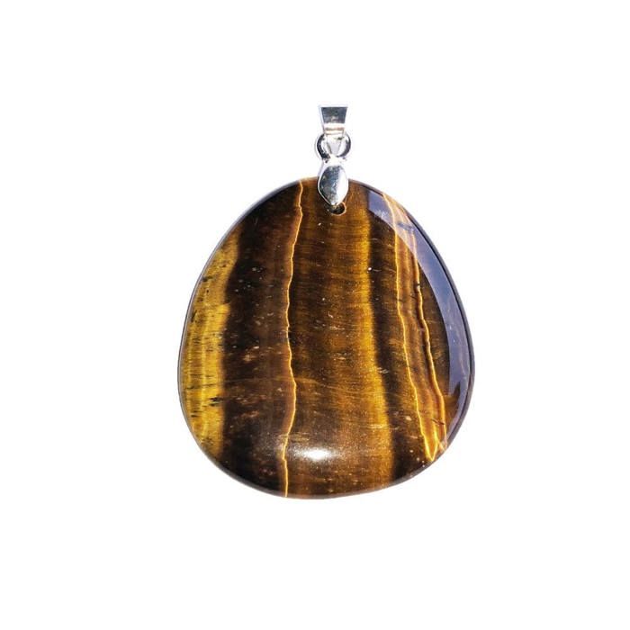Pendentif Oeil de tigre - Pierre plate Pendentif Oeil de tigre - Pierre plate