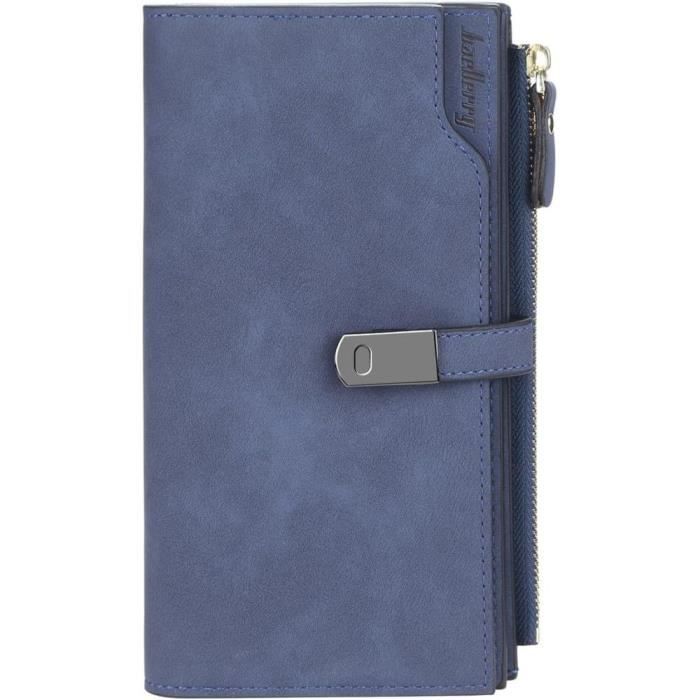 Portefeuille Femme en Cuir PU - Grande Capacite - 24 Emplacements Cartes - Pochette ?� Monnaie 