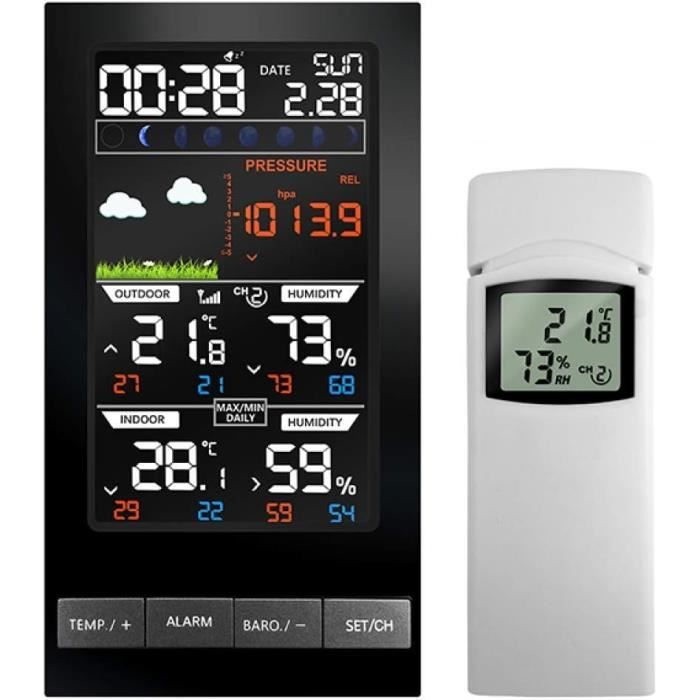 Jemora Baromètre Altimètre Thermomètre Multifonction – Écran Rétroéclairé, Prévisions Météo Et Podomètre